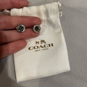 Coach Open Circle Stone Strand Earrings